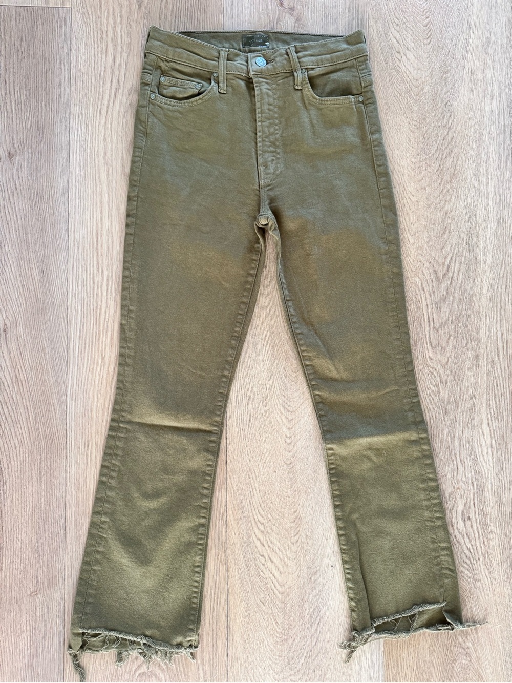 MOTHER The Insider Crop Step Fray Jeans Play Date Highrise 26